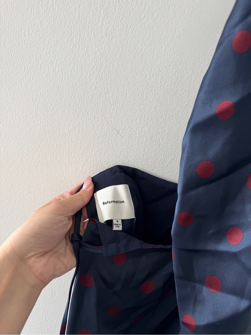 REFORMATION Anaiis Silk Dress in Venetian Dot 4 - Picture 5 of 6